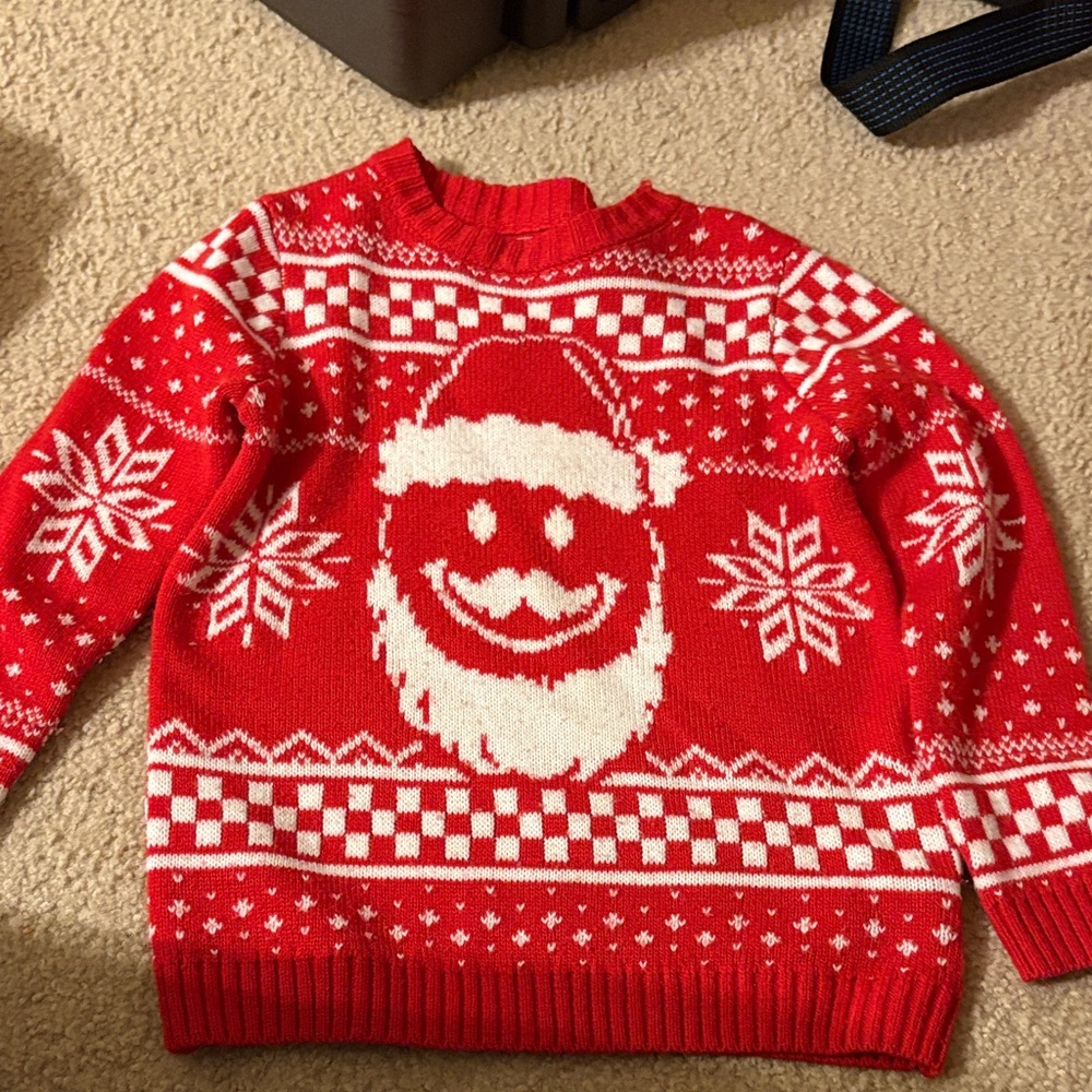 Holiday Time Red and White Santa Sweater